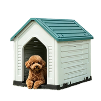 Nichoir multi-portes en plastique pour chiens et chats, extérieur/intérieur, ventilé, pour petits chiots, 66,5 cm, imperméable, lavable, 5 couleurs, jardin