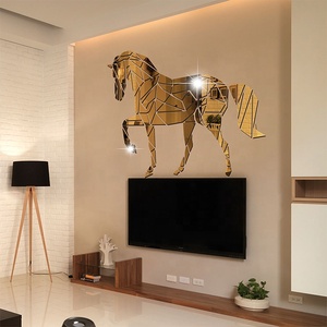 Papier peint <span class=keywords><strong>miroir</strong></span> 3d en acrylique, autocollant créatif, Animal cheval, décoration murale <span class=keywords><strong>de</strong></span> fond <span class=keywords><strong>de</strong></span> télévision, pour salon, Art <span class=keywords><strong>de</strong></span> maison, bricolage - Product Image 3
