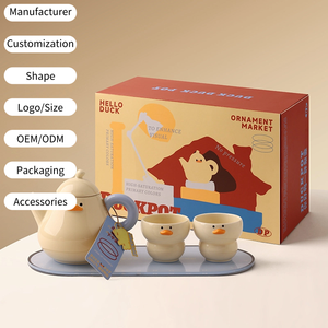 Jarra de Agua con Tapa de Cerámica Xingye con Relieve de Patito, Ecológica, Color Personalizado, Capacidad de 380 ml, para Uso Diario - Product Image 1