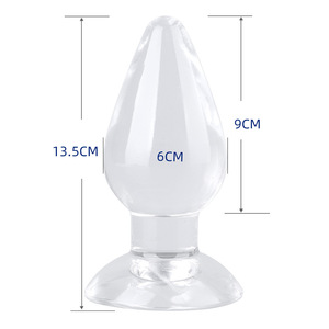 Set di plug anali giganti con ingresso posteriore, include misure S, M, L, plug anale in cristallo altamente trasparente - Product Image 5