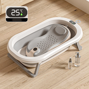 Bañera Plegable Grande de Plástico para Bebés con Función Reclinable para Recién Nacidos y Niños Pequeños, Artículos para el Cuidado del Bebé - Product Image 4