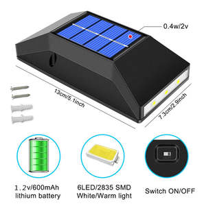 Nouveau Style Vintage Clôture Éclairage Extérieur À L'extérieur Porte Led Applique Jardin Sécurité Solaire Extérieur Appliques Murales - Product Image 5