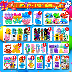<b>Kids</b> Educational Stress-Relief Plastic Party & Classroom Gift Toy 117-Piece Set Stickers Keychains <b>Bubble</b> Wands - Product Image 1