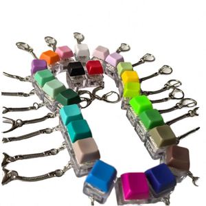 Custom Yumei Round Fashion Trend Stress-Relief <b>Fidget</b> Clicker <b>Keychain</b> with Plastic Switch Button Keycaps for Unisex Ages 8-13 - Product Image 1