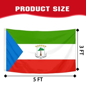 Bandera Promocional de Gran Tamaño Impresa Digitalmente 90x150cm, Bandera Personalizada de Guinea Ecuatorial, Bandera Nacional de Guinea Ecuatorial, Poliéster - Product Image 2