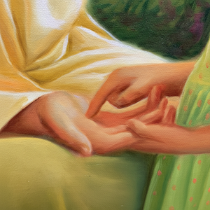 Ritratto di Gesù Dipinto a Mano Contemporaneo 36x24 Pollici, Dipinti a Olio su Tela di Cotone con Cornice in Cristallo dal Design Contemporaneo - Product Image 1