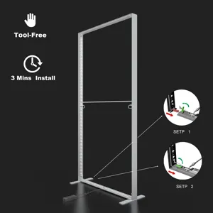 Portable Aluminum Frame Led SEG Fabric Backdrop Display Stand Pop Up Backlit Light Box