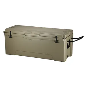 190QT Large Capacity Ice Box Rotomolded Plastic Wheeled Cooler Standard Ice Cooler Box
