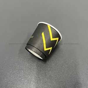 Mini gobelets en papier 1oz pour dégustation de whisky, vin, liqueur, alternative au verre à shot, qualité alimentaire, design spécial jaune avec couvercles - Product Image 3