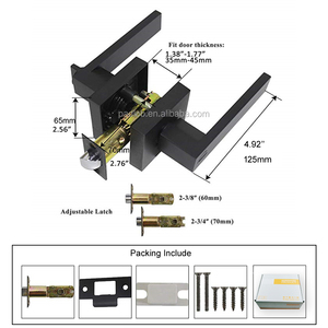 Khóa Phòng Ngủ Màu Đen Bộ Tay Nắm Cửa Nội Thất Khóa Có Tay Cầm Cửa Nội Thất Bằng Gỗ Khách Sạn Hiện Đại Khóa Trong Nhà - Product Image 6
