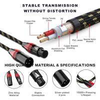 Cable de Micrófono XLR Profesional, Cable de Audio Balanceado con Doble Blindaje, Conectores Codificados por Colores para Uso en Altavoces de Sonido en Vivo