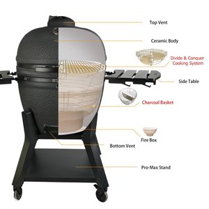 AUPLEX-Parrilla de barbacoa Kamado de cerámica lujosa para exteriores, estufa de horno Joe Pizza para el hogar, cocina, jardín, barbacoa fabricada - Product Image 3