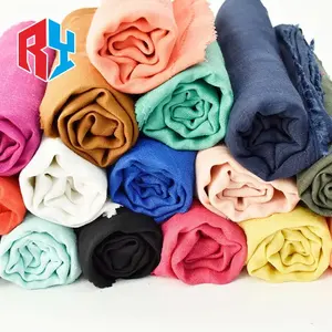 Wholesale Textile Fabric Suppliers Solid 95% Rayon 5%Spandex Rayon Blend Slub Fabric for Garment