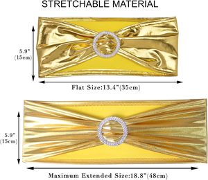 Fundas Elásticas Doradas para Sillas con Hebilla para Navidad, Bodas, Fiestas, Banquetes, Celebraciones, Baby Showers y Eventos - Product Image 5