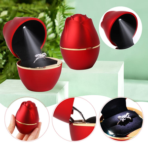 Custom Silk Printing Logo Spray Paint Plastic Velvet Jewelry <b>Box</b> Polygon <b>Ring</b> <b>Box</b> - Product Image 2