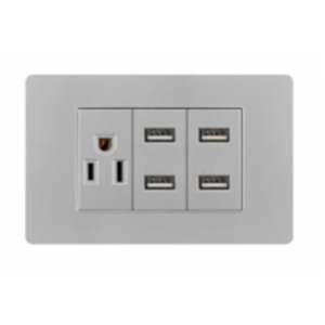 Tùy biến chuyên nghiệp vật liệu nhựa bền USB ổ cắm 3 cực + đôi USB ổ cắm - Product Image 3