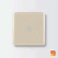Module d'interrupteur intelligent Tuya Zigbee 3.0 1 Gang sans neutre, interrupteur mural pour éclairage EU/UK doré, compatible Smart Life, Alexa, Google Home