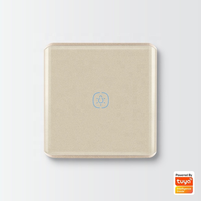 Tuya Zigbee 3.0 Smart Switch Module 1 Gang No Neutral EU UK Wall Light Switch Golden Compatible Smart Life Alexa Google Home