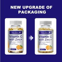Capsules de vitamine C 1000 mg et de zinc 20 mg, haute qualité, sans OGM, sans gluten, compléments alimentaires, 120 gélules