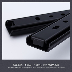 Deux sections de rails coulissants en acier de 27 pouces de large avec glissières à billes pour tiroirs, pour meubles de cuisine et d'appartement, design moderne - Product Image 2