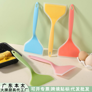 Spatule en silicone pour poêle à tamagoyaki, spatule épaisse antiadhésive pour crêpes, outil de cuisson avec poignée, options multicolores - Product Image 5