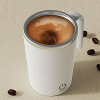 Nouvelle tasse mélangeuse automatique magnétique intelligente en acier inoxydable 304 de 400 ml, portable et électrique, pour café, milkshake, gym (modèle 2026)