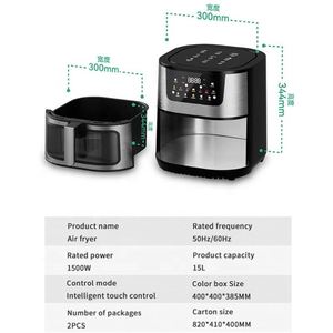 Freidora de Aire Inteligente Digital Comercial Multifuncional de Acero Inoxidable con Pantalla Táctil y Gran Capacidad (8.5L, 10L, 12L, 15L) - Product Image 5