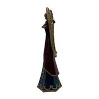 Statue d'ange de Noël rouge foncé/blanc de 30 cm en polyrésine, ornement de bureau