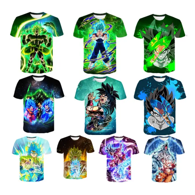 Ufogift Nieuwe Zomer Korte Mouw Goedkope Super Saiyan T-shirt 3D Afdrukken Goku Broly T-shirt
