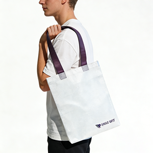 Transparent Laminated PLA Resin <b>Foldable</b> Waterproof Recyclable Grocery Storage <b>Bag</b> with Hook & Loop Closure and Custom Colors - Product Image 5