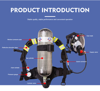Masque à gaz scba de pompier d'équipement d'incendie de sauvetage d'urgence avec le réservoir d'air pour le pompier