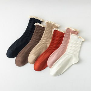 Vente <span class=keywords><strong>en</strong></span> Gros de Haute Qualité Femmes Colorées Dentelle <span class=keywords><strong>Bas</strong></span> <span class=keywords><strong>Mi</strong></span> Tube <span class=keywords><strong>Coton</strong></span> Chaussettes - Product Image 3
