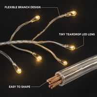 Guirlandes lumineuses LED en forme de pétards avec des branches flexibles et denses pour la décoration de mariages et d'événements