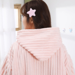 Khăn Tắm Bán Buôn Flannel Áo Choàng Áo Choàng Áo Choàng Phụ Nữ Sang Trọng Áo Choàng Tắm Dệt Kim Nổi Trùm Đầu Đêm Ngủ Quần Áo - Product Image 6