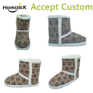 Chaussons bottes doublés en fausse fourrure à motif écossais tissé pour femmes, confortables pour l'hiver, vente en gros, MOQ 1000, Distributeur - Product Image 6