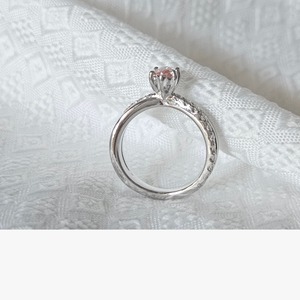 Anillo de Compromiso de Plata de Ley Personalizado con Diamante Rosa Corte Marquesa y Moissanita para Mujer, Anillo de Plata de Alta Calidad con Certificación IGI - Product Image 6