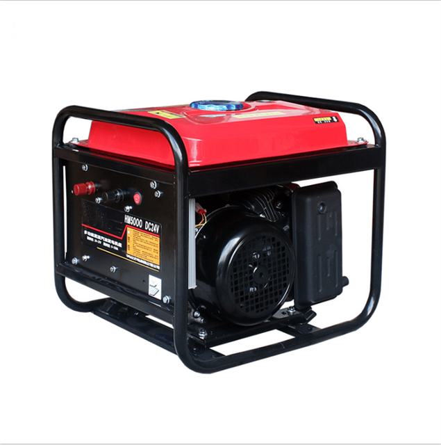 HOLFILL HM5000 DC24V Portable Gasoline DC Generator 24V 120A OHV Engine 6L Fuel Tank Battery Charging Red Frame