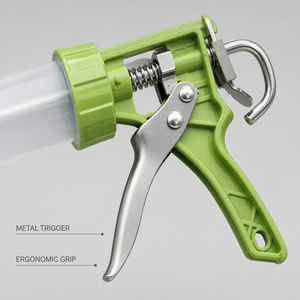 Pistolet à mastic manuel avec <span class=keywords><strong>tuyau</strong></span> transparent industriel et poignée en plastique, pour travaux de construction avec mastics et coulis pour verre - Product Image 2
