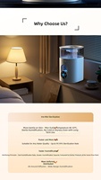 Humidificateur ultrasonique Haoqi, stérilisation, grande capacité, faible bruit, télécommande, éclairage LED, design portable pour la maison et le bureau
