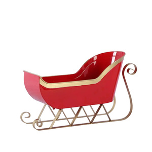 Retrò in metallo slitta natalizia con renne fatto a mano figurina & giocattolo per le feste e regali - Product Image 2