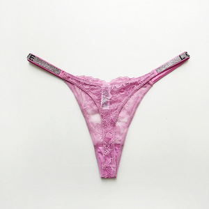 Hot Sexy Red Lace Tanga Panty para sexo <span class=keywords><strong>Glitter</strong></span> G <span class=keywords><strong>String</strong></span> Tanga transparente Bragas de diamantes de imitación para mujer - Product Image 6