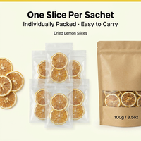 Tranches de citron séchées 100% naturelles, une tranche par sachet, emballées individuellement, faible humidité, ingrédient de thé aux agrumes déshydraté, pack de voyage pour boisson