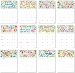 Flower 2023 Calendar July 2023- December 2024-Calendar -18 Month Academic Calendar - Used to track anniversaries