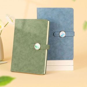 Ensemble de carnets personnalisés en cuir PU souple à couverture rigide, format A5, reliure cousue, 100 feuilles, haute qualité, pour bureau et école - Product Image 4