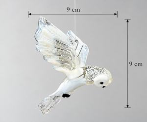 Adorno de Cristal Hecho a Mano con Forma de Búho Nevado de 9 cm, Figura de Pájaro Colgante, Decoración para Árbol de Navidad - Product Image 1