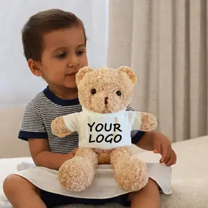 Promotional Gifts Customized Logo Stuffed Animals Plush Toy With Shirt Plushies Bear Dolls Sublimated Personal Logo Teddy Bears