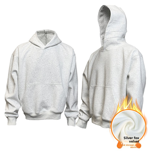 Custom Heavyweight 420gsm Knitted Cotton Regular Fit Winter Men's Hooded <strong>Hoodies</strong> with Digital Printing &amp; Embossed Design - Product Image 3
