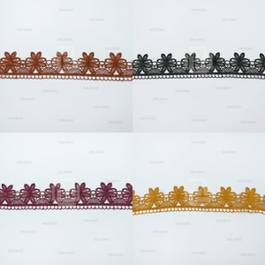ลูกไม้โพลีเอสเตอร์ 20 สีพร้อมส่ง, ลูกไม้ปักลาย, ลูกไม้สำหรับปลายแขนเสื้อและชายเสื้อ ขายส่ง - Product Image 3