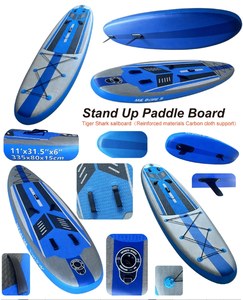 Tabla de surf Tiger Shark 10s con materiales reforzados, soporte de tela de carbono, <span class=keywords><strong>2</strong></span> aletas dobles rectas SUP - Product Image 2