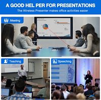 Présentateur sans fil avec stylo laser rouge, portée de 15 m, télécommande PowerPoint 2,4 GHz, passage de page pour PPT/Google Slides/Windows/Mac OS